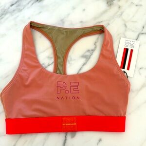 P.E Nation Box Out Sports Bra Peach Bloom S NWT